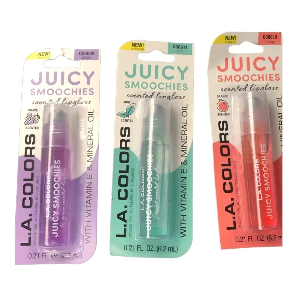 3pk‎ flavored vitamin E lipgloss strawberry grape coconut orange watermelon mint